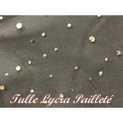 Tissu Résille Lycra Au Mètre en Couleur Noir Pour Justaucorps.