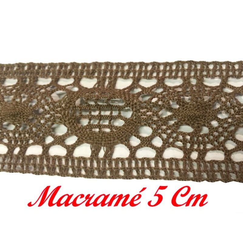 Galon Dentelle Macramé En 5 cm Beige A Coudre.