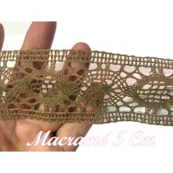 Galon Dentelle Macramé En 5 cm Beige A Coudre.