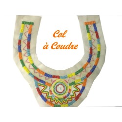 Col Plastron Style Indien A Coudre En Perles Multicolors Pour Customisatiopns Et Décorations