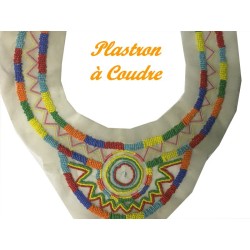 Col Plastron Style Indien A Coudre En Perles Multicolors Pour Customisatiopns Et Décorations