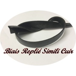 Ruban Biais Double Pli En Similicuir Noir – 10 Mètres X 15 Mm – Idéal Pour Couture, Ourlets, Passepoils & DIY