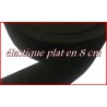 Elastique Plat Au Mètre en 8 Cm Noir De Large Pour La Couture.
