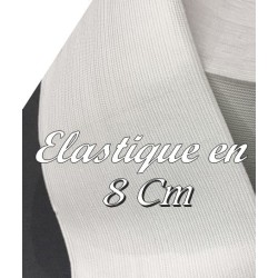 Elastique Plat Au Mètre en 8 Cm Noir De Large Pour La Couture.