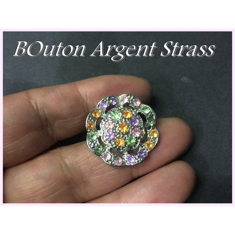 Bouton Strass A Coudre En Taille 25 mm x 6 pièces.