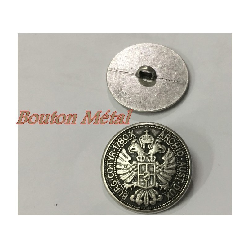 Lot De 12 Boutons Vintage Métal Avec Perles Blanches - Occasion Très Bon état